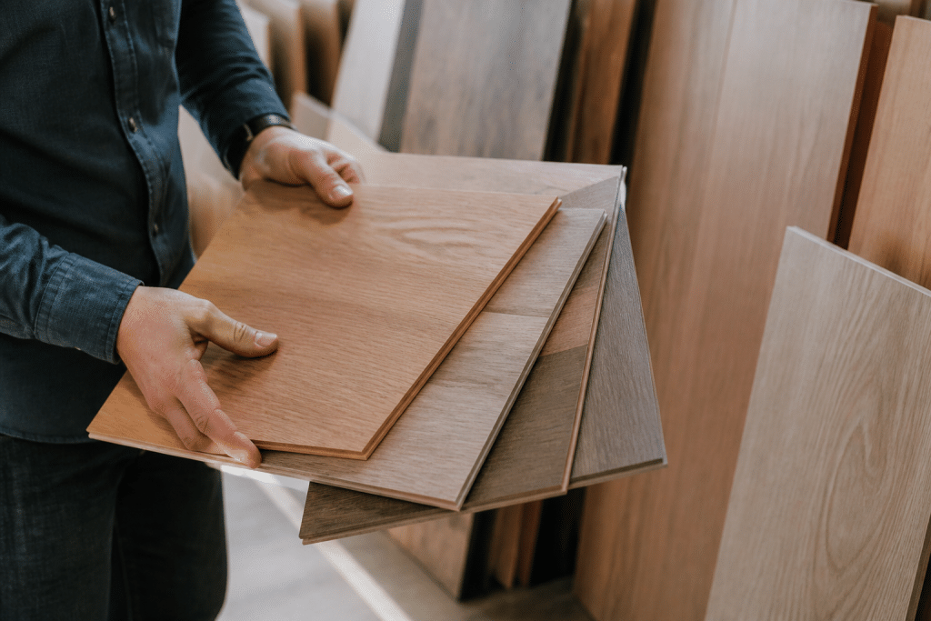 Echantillons parquet stratifie avec classe humidite affichee