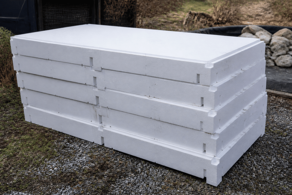 Bloc polystyrene blanc empile pour bassin rectangulaire